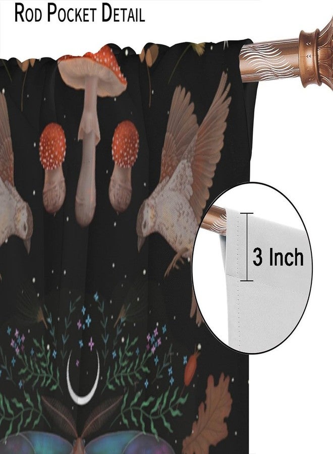 KANEPE Snake Curtains, Vintage Snake Mushroom Botanical Moth Gothic Style Window Treatments, Rod Pocket Thermal Insulated Drapes 2 Panel Sets for Bedroom Living Room Kitchen, 42" W x 45" L【Decor】 - Image 4